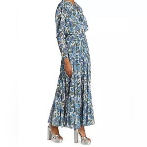 Misa Los Angeles Blue Floral Maxi Dress
